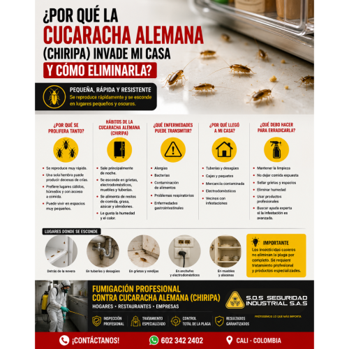 ¿Por qué la cucaracha alemana  (o chiripa) invade mi casa y cómo eliminarla?